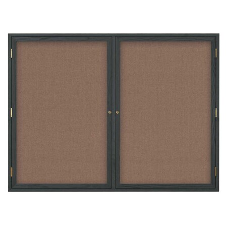 United Visual Products Double Door Indoor Enclosed Easy Tack Bo UV304EZ-BLACK-GOLD